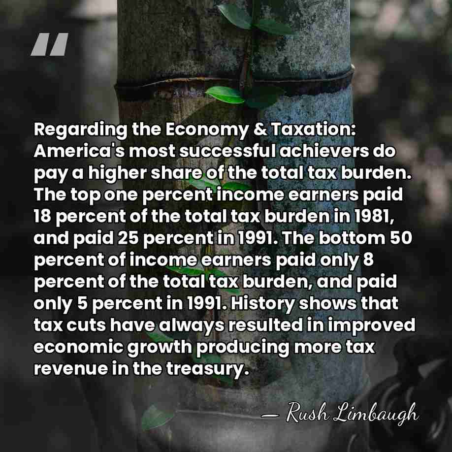 Regarding the Economy & Taxation: America's most successful achievers do pay a&hellip; - Rush Limbaugh