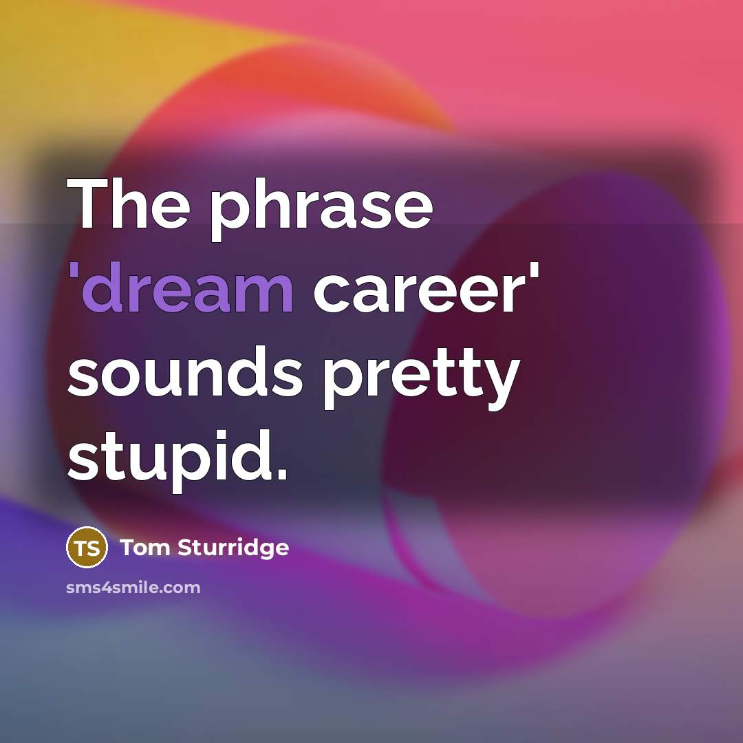 “The phrase 'dream career' sounds pretty stupid.…” quote by Tom Sturridge