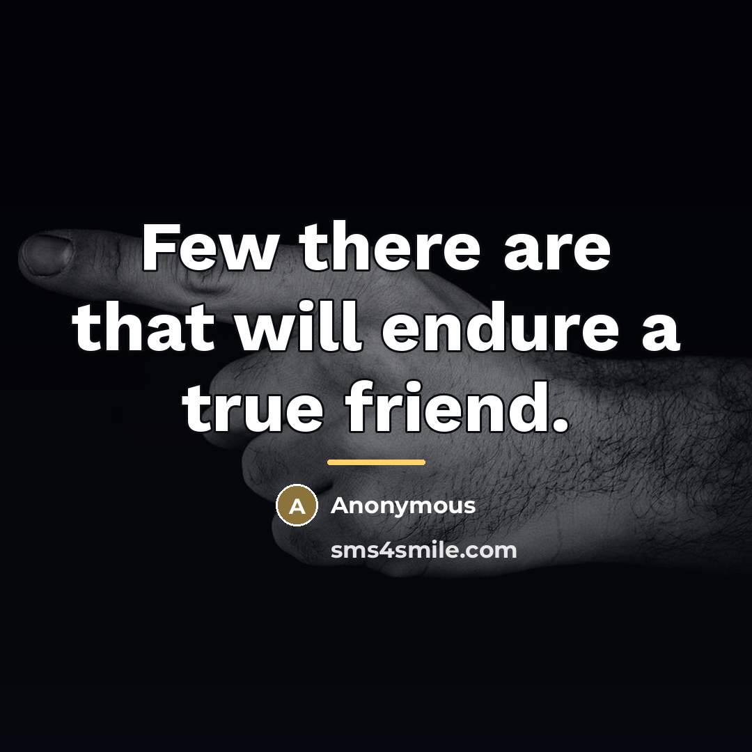 “Few there are that will endure a true friend.…” quote by Anonymous