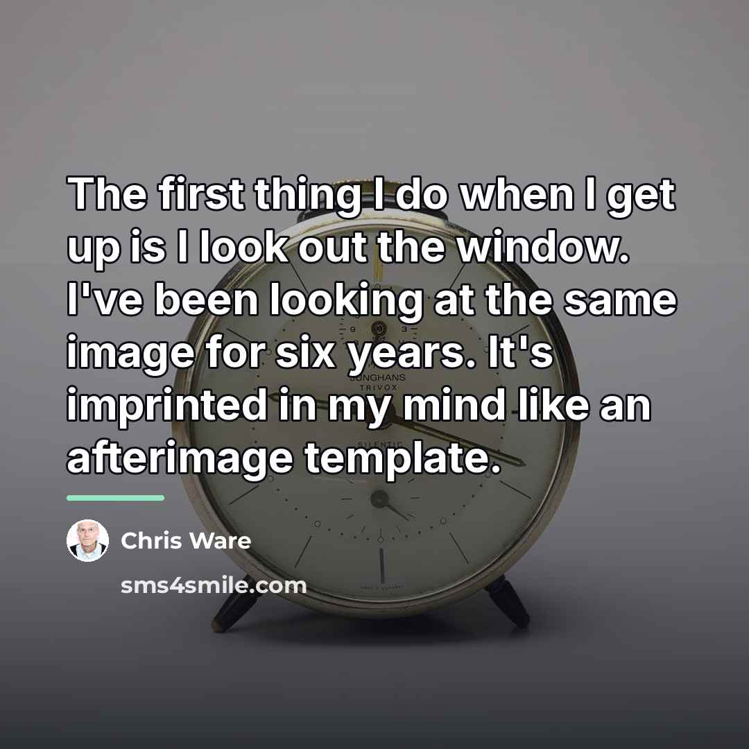 “The first thing I do when I get up is…” quote by Chris Ware