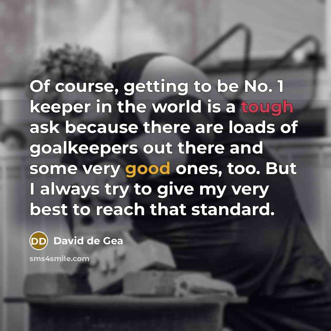 “Of course, getting to be No. 1 keeper in the…” quote by David de Gea