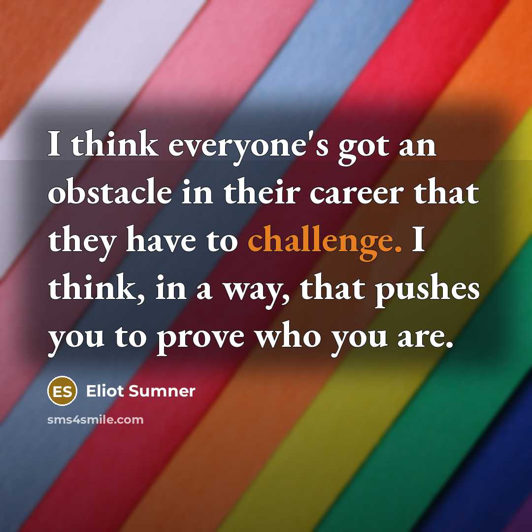“I think everyone's got an obstacle in their career that…” quote by Eliot Sumner