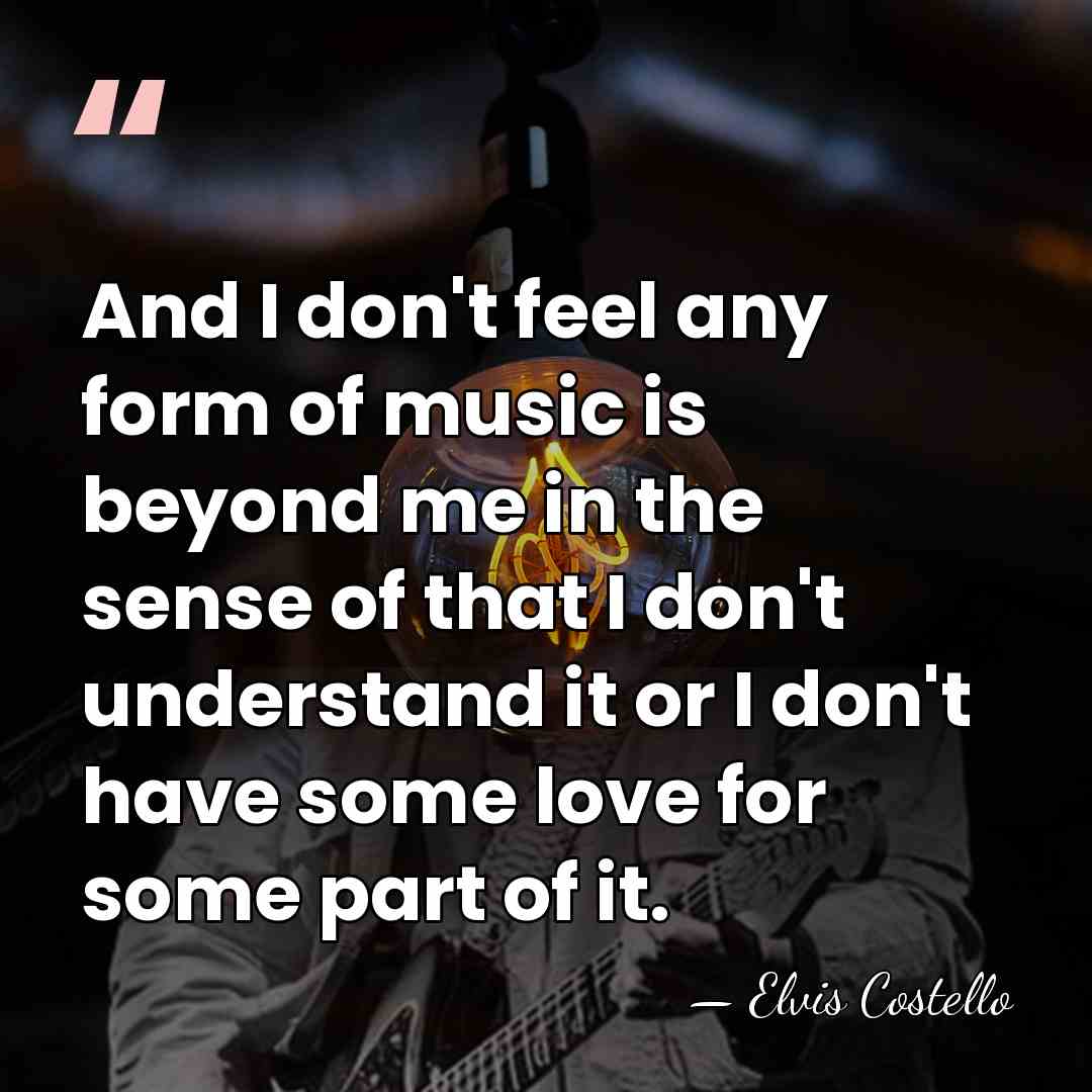 And I don't feel any form of music is beyond me in&hellip; - Elvis Costello