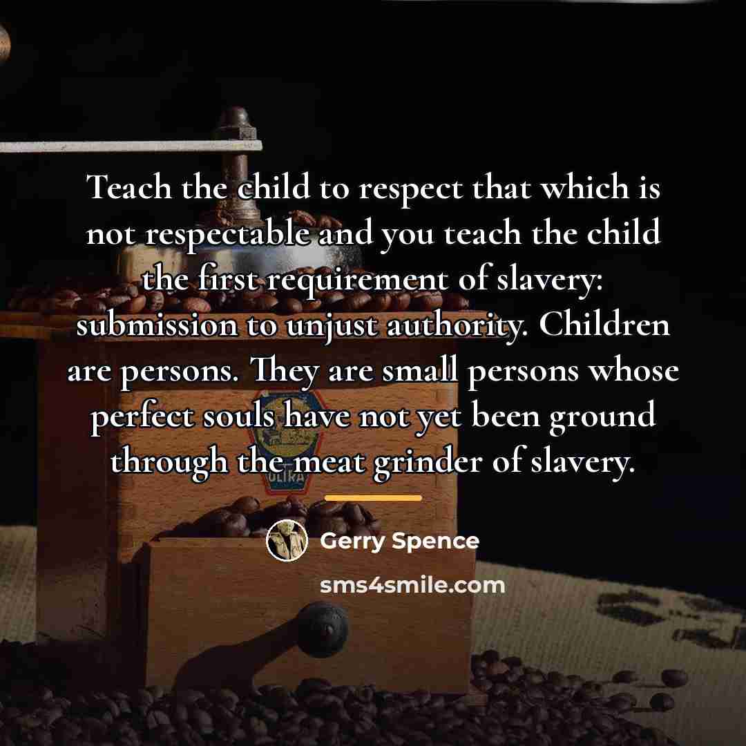 “Teach the child to respect that which is not respectable…” quote by Gerry Spence