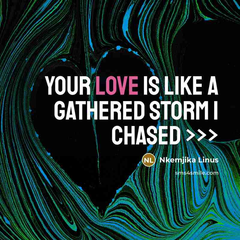 “Your love is like a gathered storm i chased >>>…” quote by Nkemjika Linus