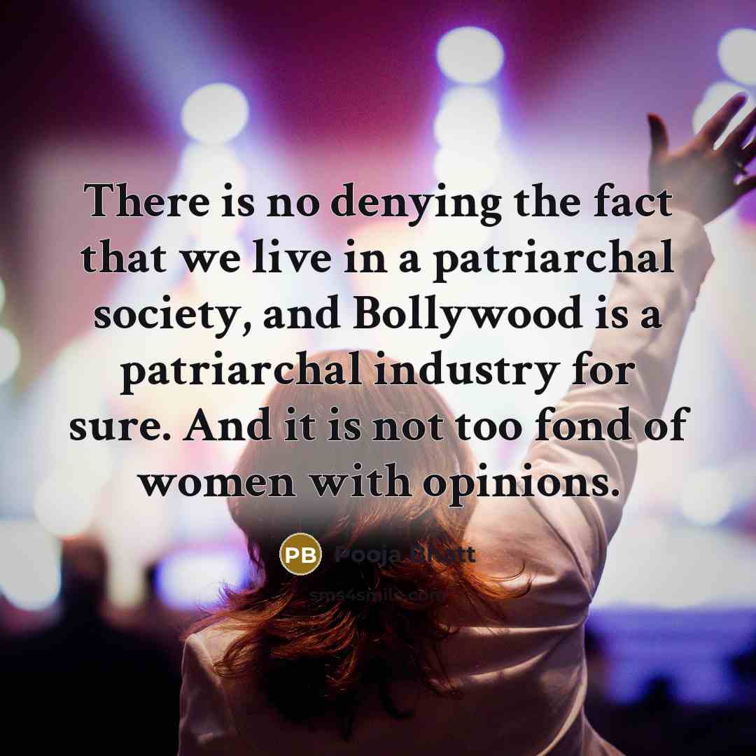 “There is no denying the fact that we live in…” quote by Pooja Bhatt
