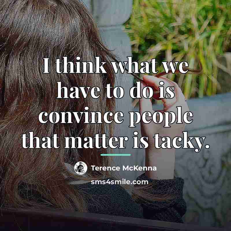 “I think what we have to do is convince people…” quote by Terence McKenna