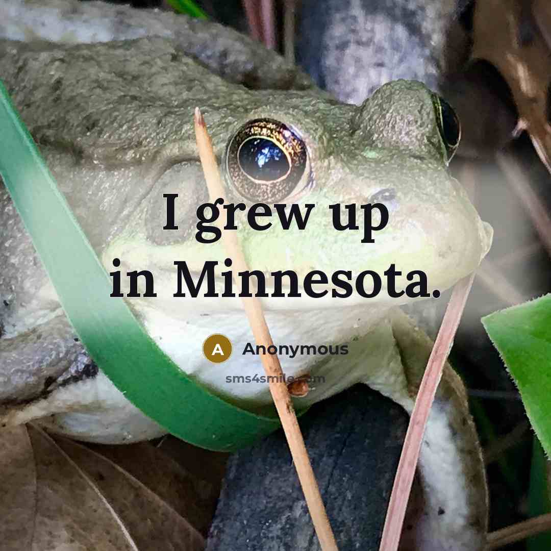 “I grew up in Minnesota.…” quote by Anonymous