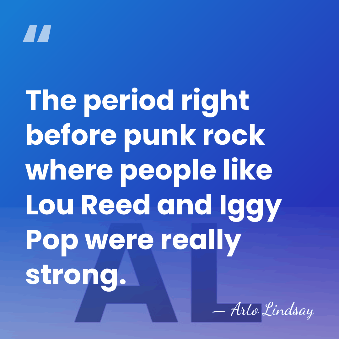 The period right before punk rock where people like Lou Reed and&hellip; - Arto Lindsay