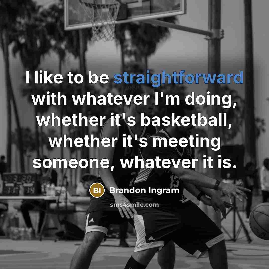 “I like to be straightforward with whatever I'm doing, whether…” quote by Brandon Ingram