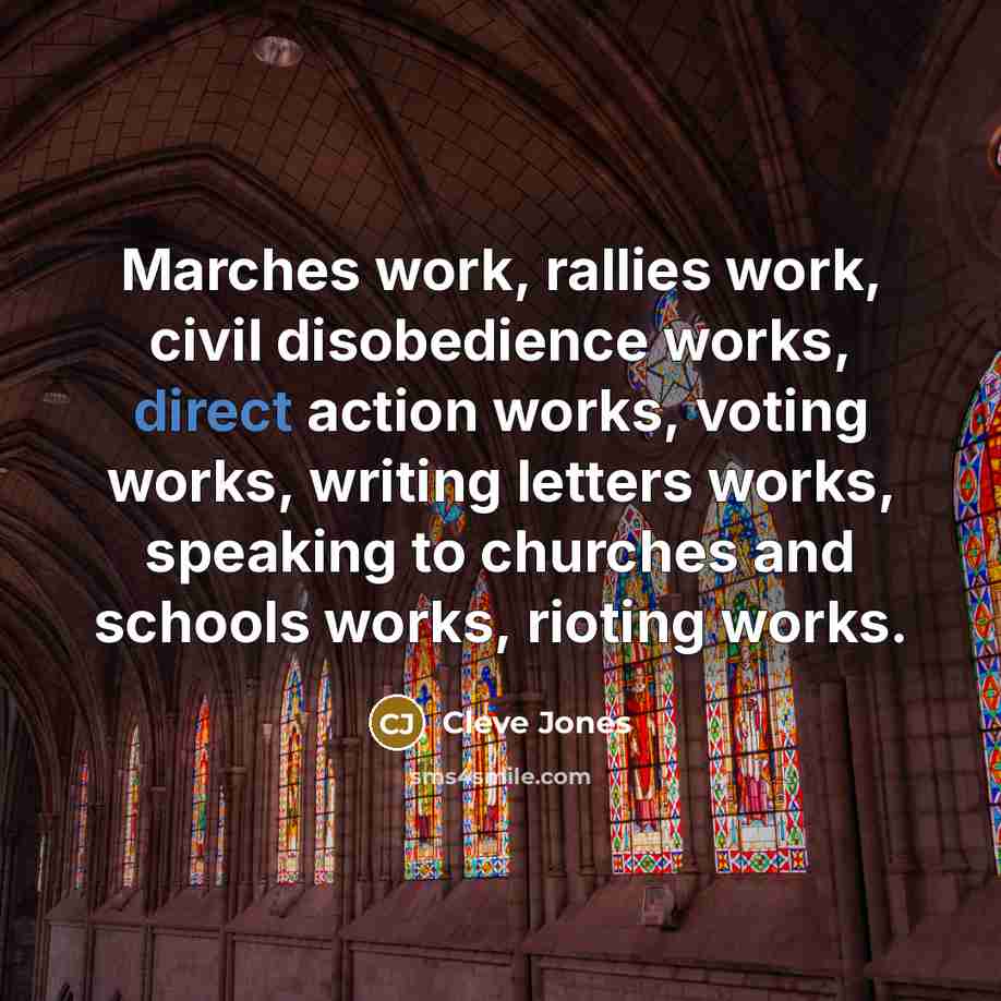 “Marches work, rallies work, civil disobedience works, direct action works,…” quote by Cleve Jones