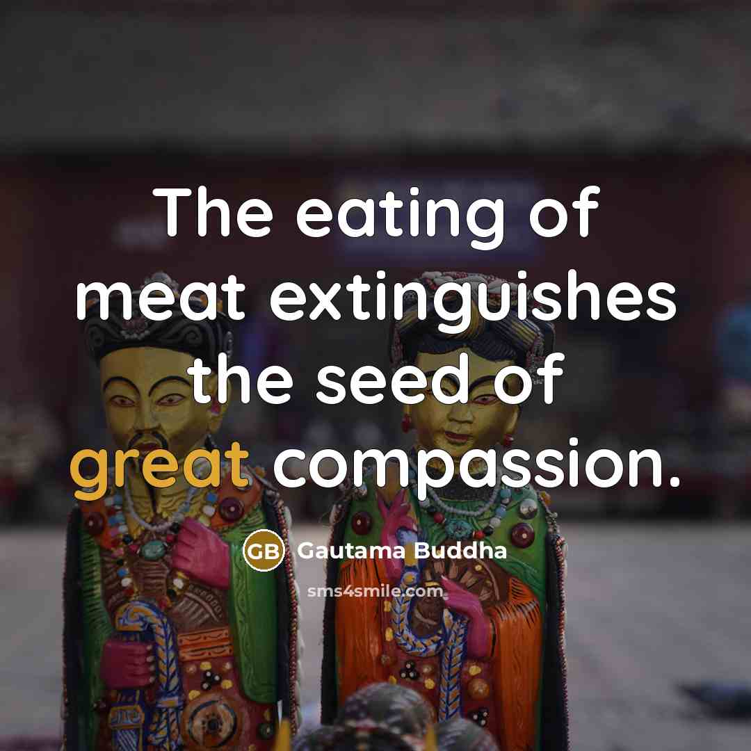 “The eating of meat extinguishes the seed of great compassion.…” quote by Gautama Buddha