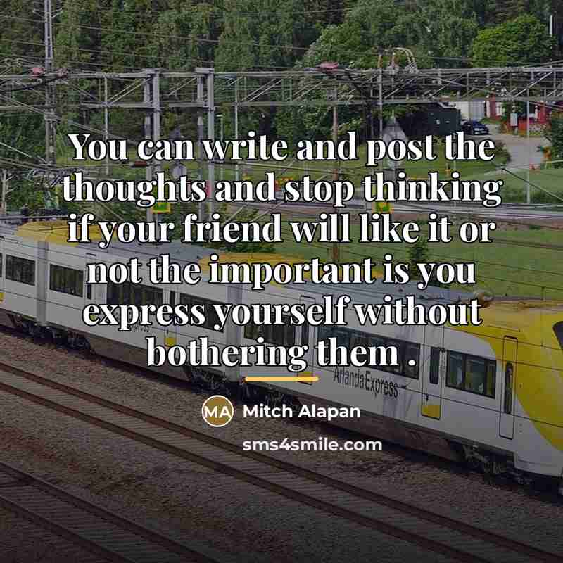 “You can write and post the thoughts and stop thinking…” quote by Mitch Alapan