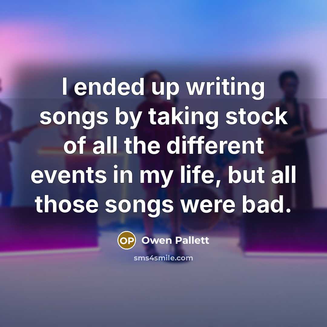 “I ended up writing songs by taking stock of all…” quote by Owen Pallett