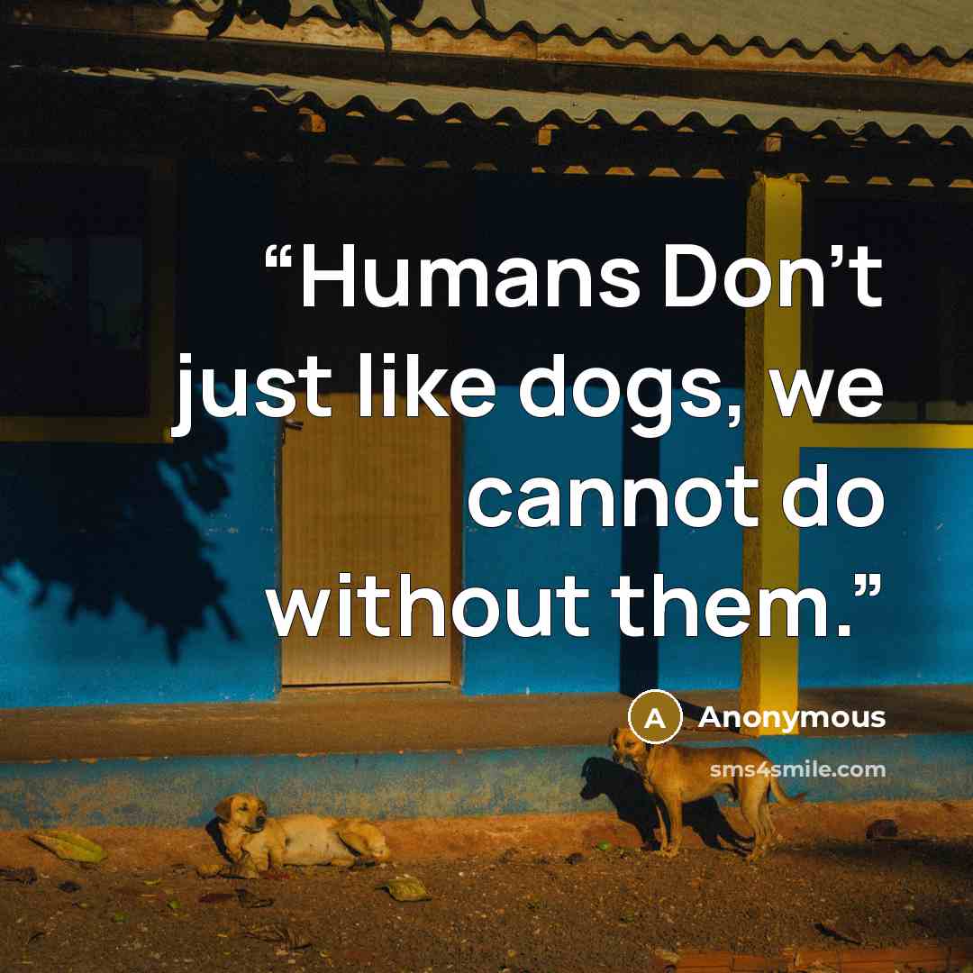 “Humans Don't just like dogs, we cannot do without them.” quote by Anonymous