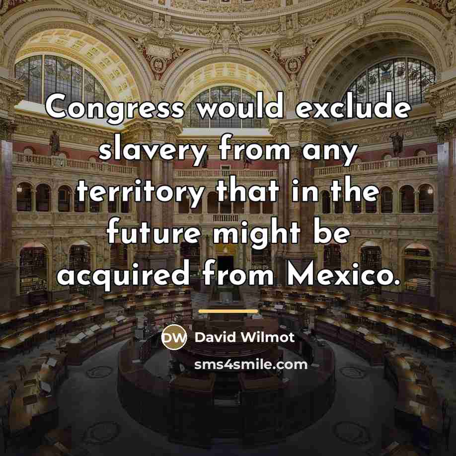 “Congress would exclude slavery from any territory that in the…” quote by David Wilmot