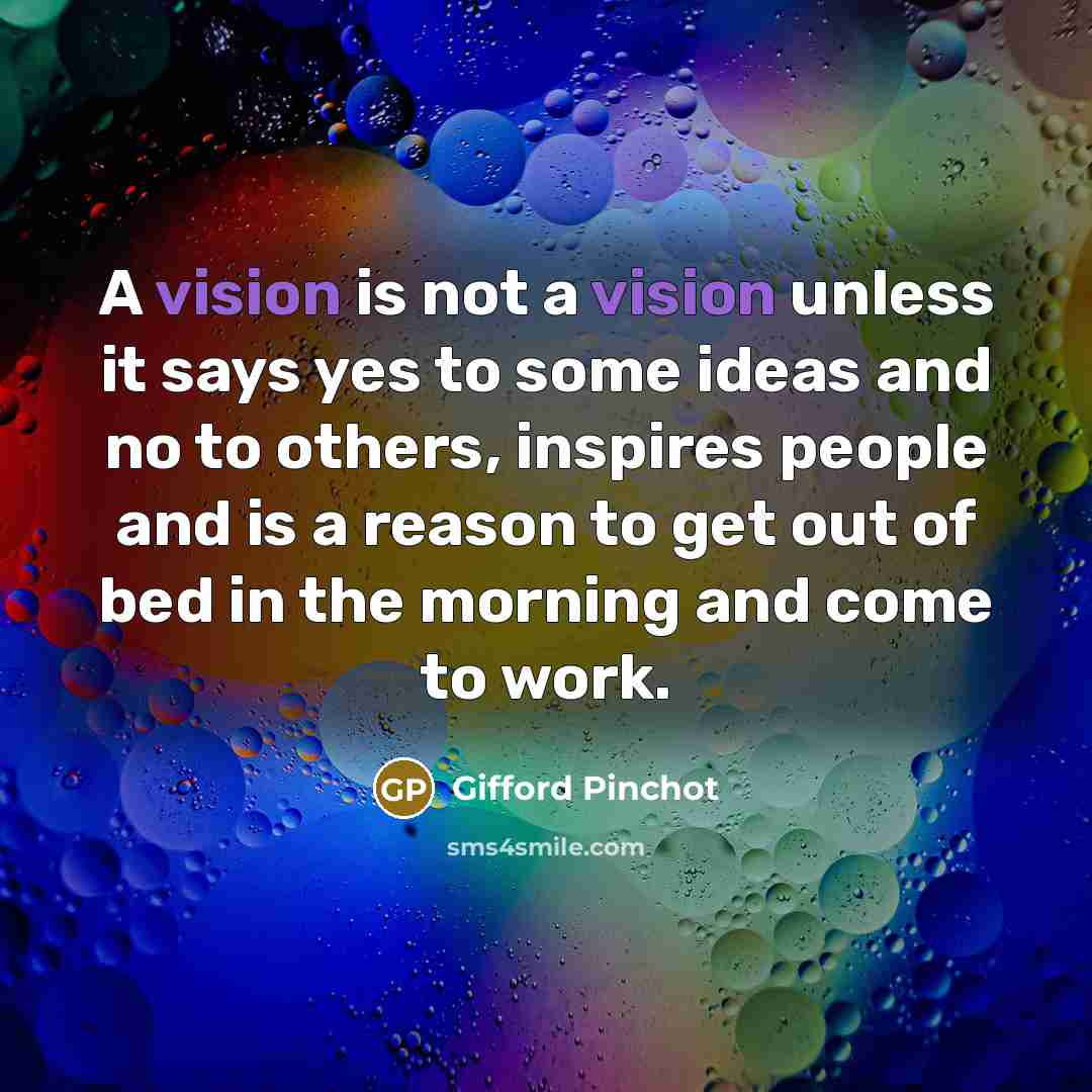 “A vision is not a vision unless it says yes…” quote by Gifford Pinchot