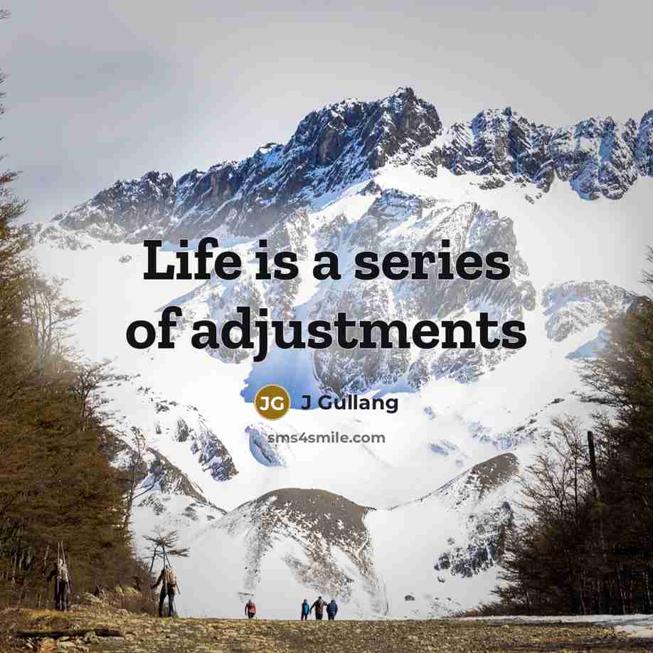 “Life is a series of adjustments…” quote by J Gullang