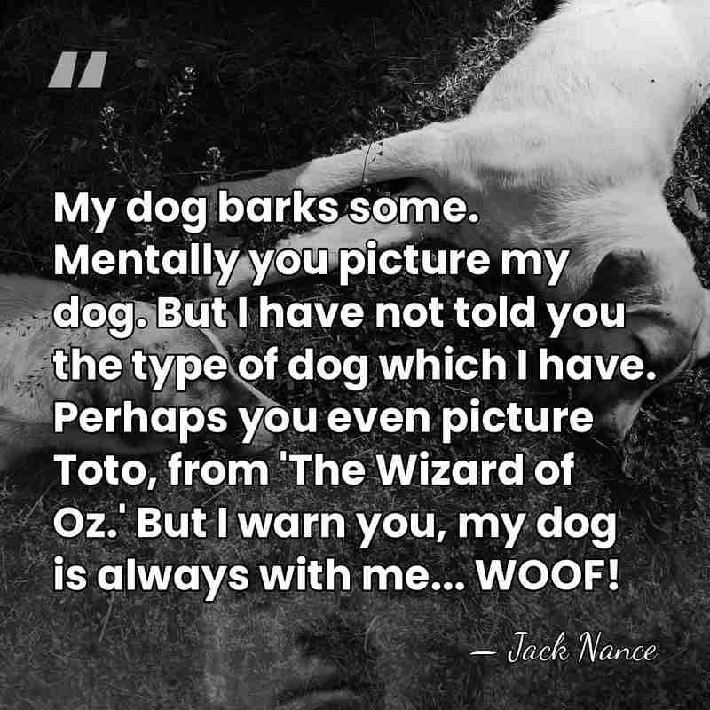 My dog barks some. Mentally you picture my dog. But I have&hellip; - Jack Nance