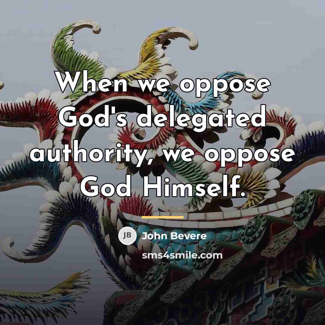 “When we oppose God's delegated authority, we oppose God Himself.…” quote by John Bevere