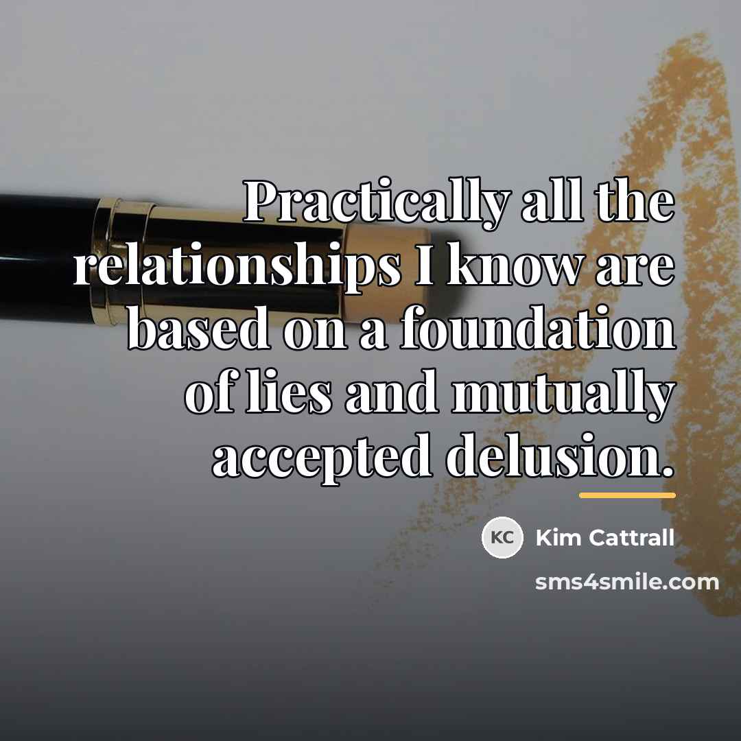 “Practically all the relationships I know are based on a…” quote by Kim Cattrall