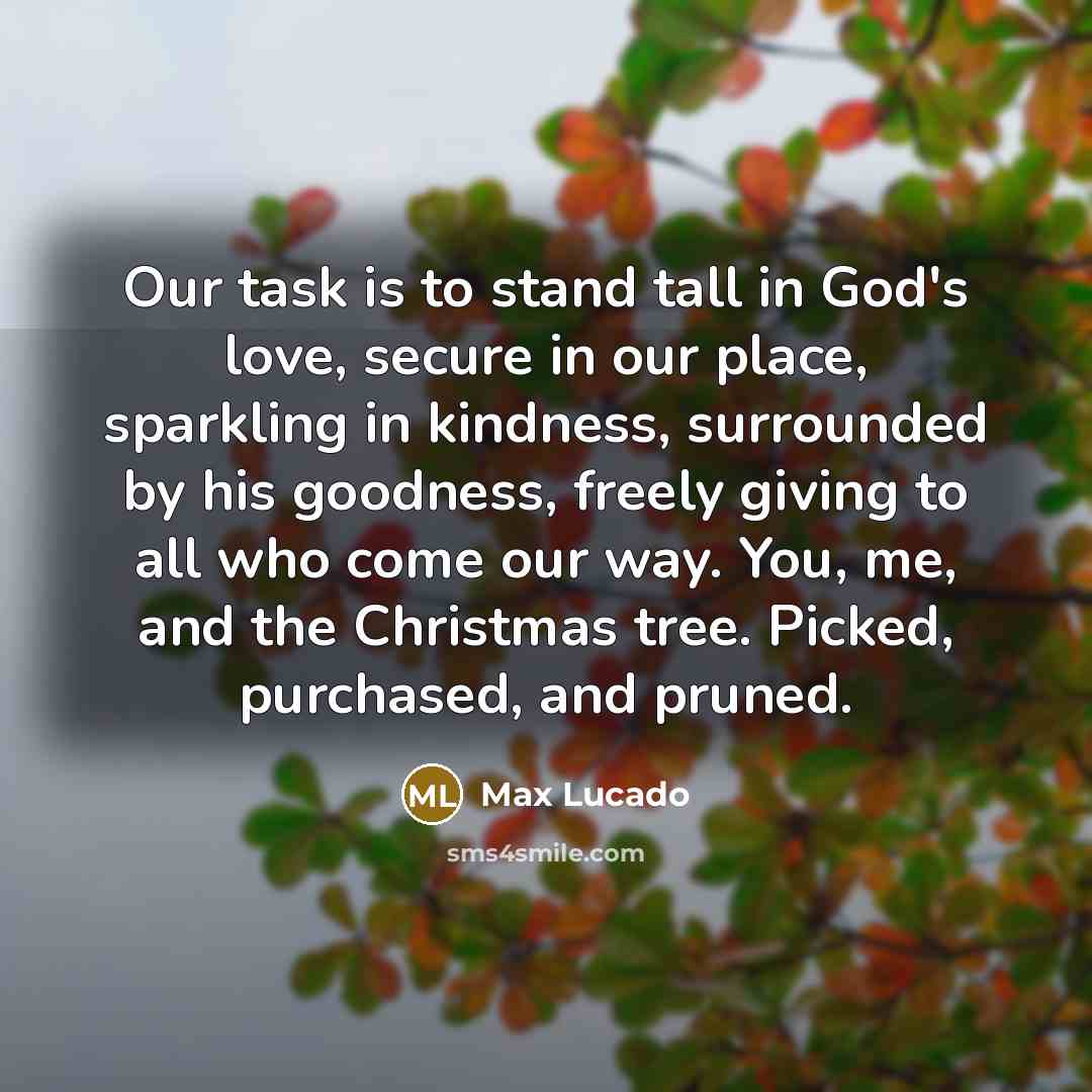 “Our task is to stand tall in God's love, secure…” quote by Max Lucado