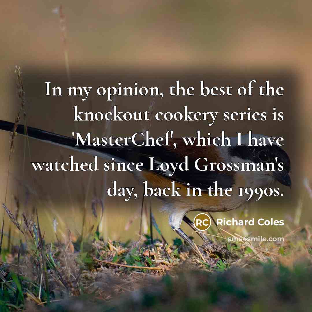 “In my opinion, the best of the knockout cookery series…” quote by Richard Coles