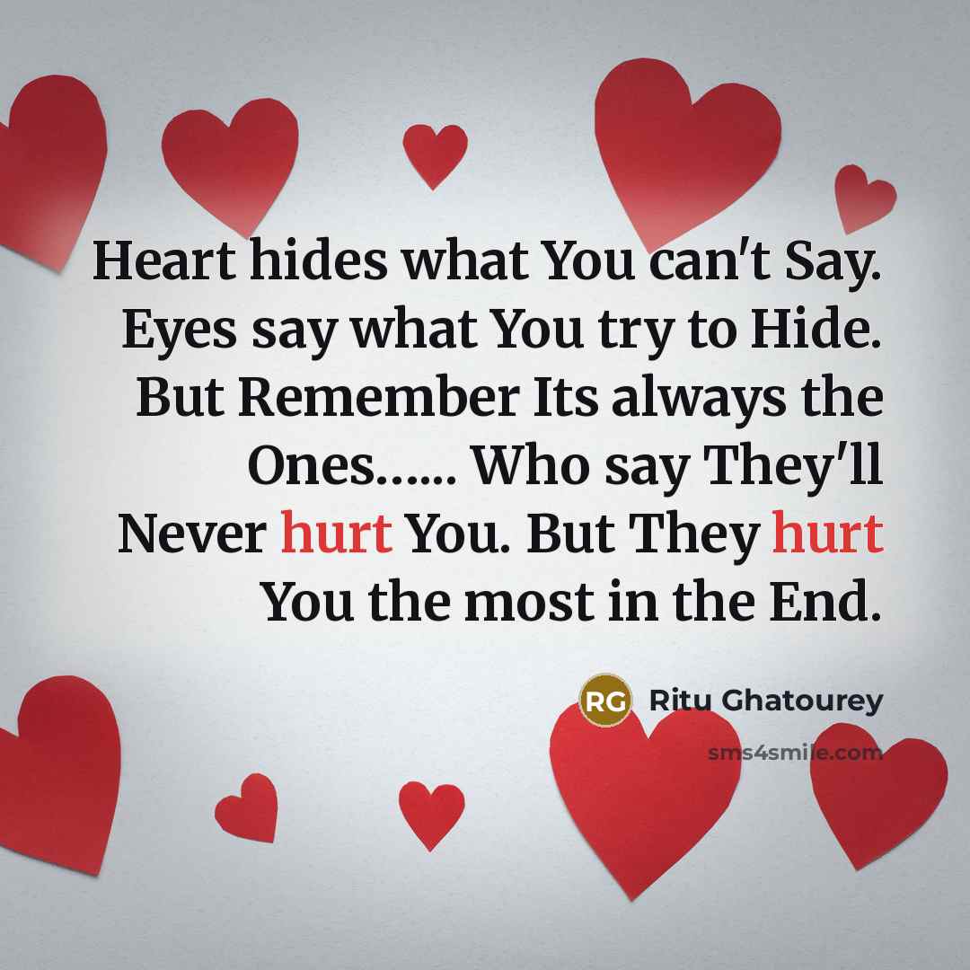 “Heart hides what You can't Say. Eyes say what You…” quote by Ritu Ghatourey