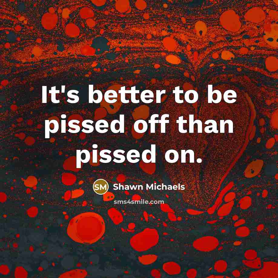 “It's better to be pissed off than pissed on.…” quote by Shawn Michaels