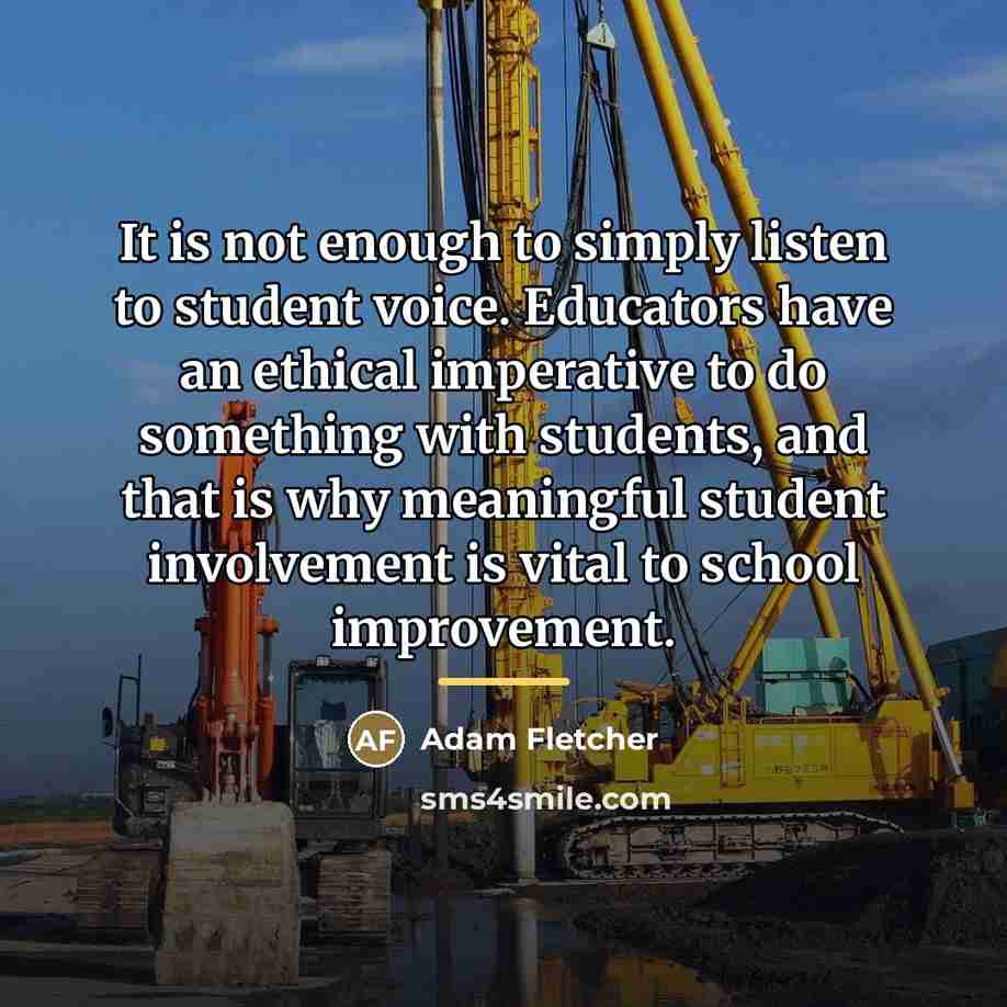 “It is not enough to simply listen to student voice.…” quote by Adam Fletcher