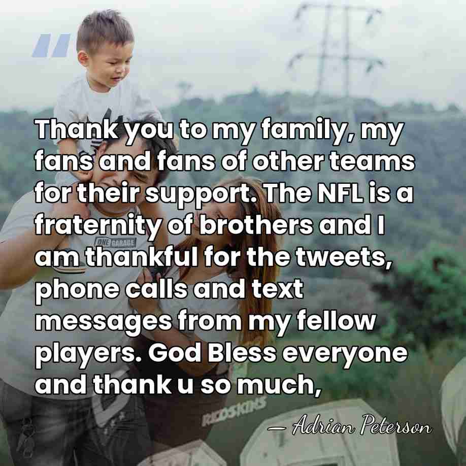 Thank you to my family, my fans and fans of other teams&hellip; - Adrian Peterson