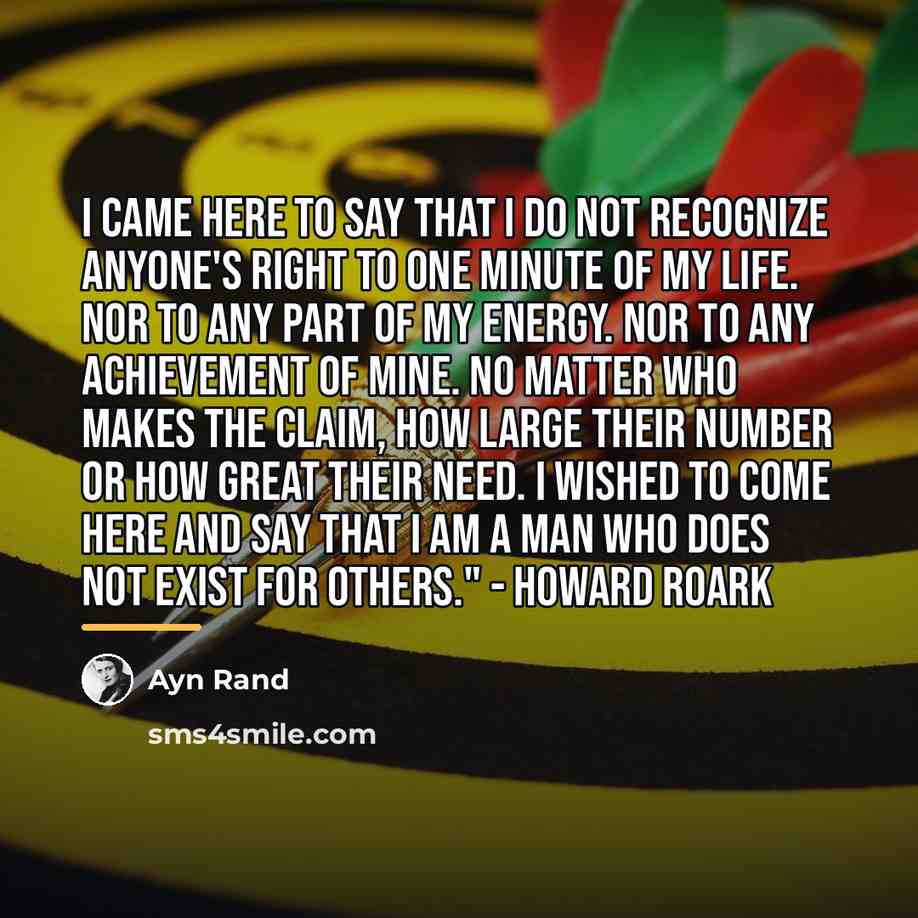 “I came here to say that I do not recognize…” quote by Ayn Rand