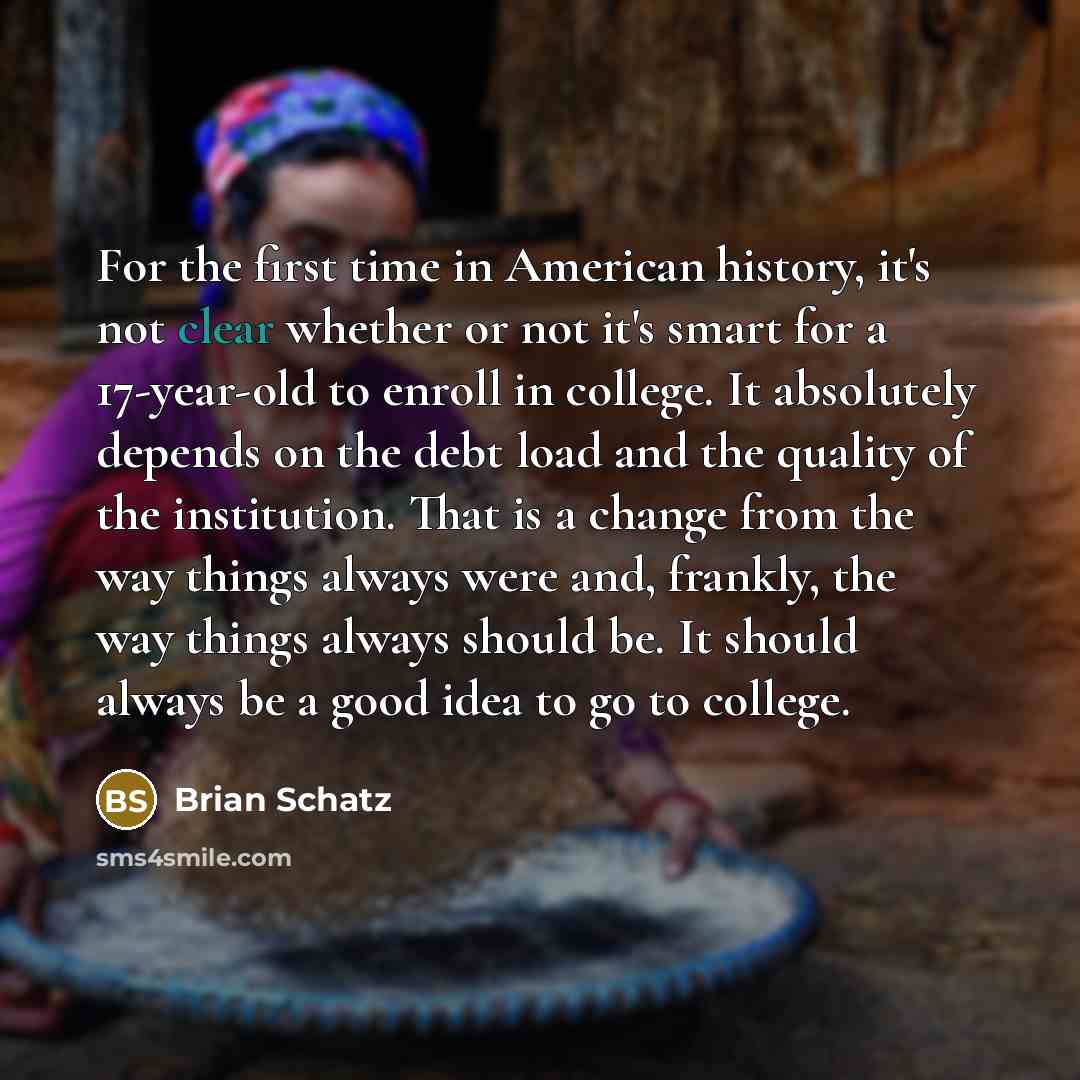 “For the first time in American history, it's not clear…” quote by Brian Schatz