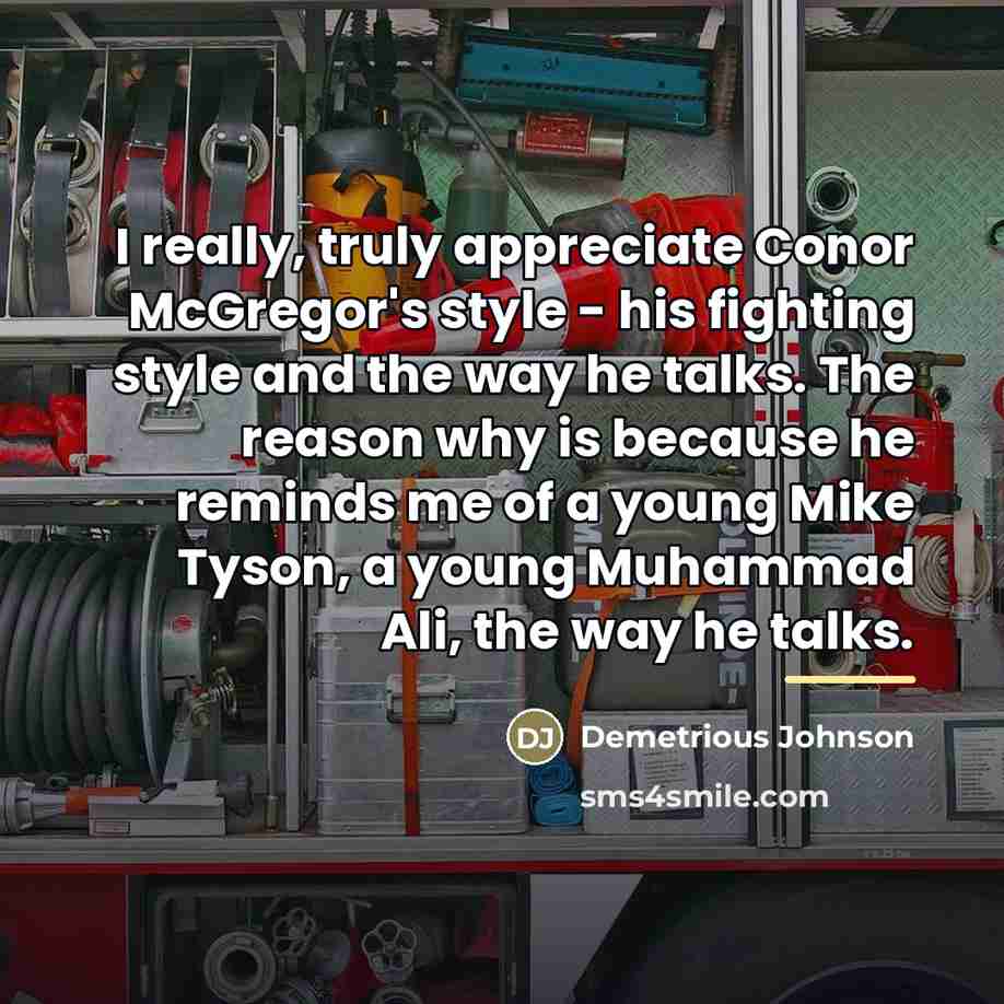 “I really, truly appreciate Conor McGregor's style - his fighting…” quote by Demetrious Johnson