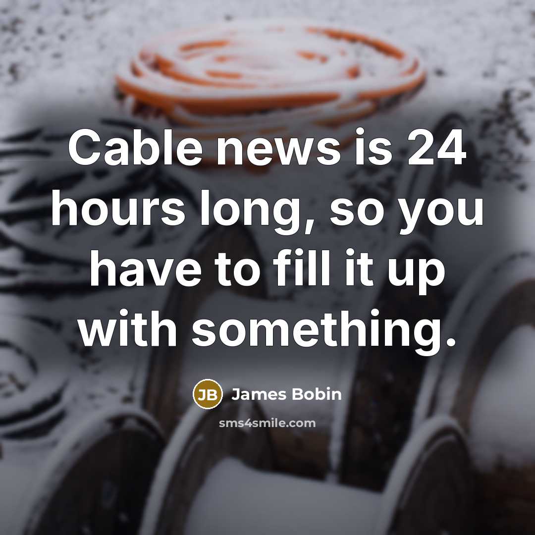 “Cable news is 24 hours long, so you have to…” quote by James Bobin