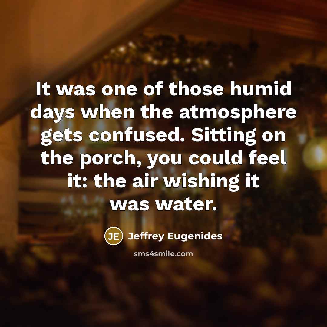 “It was one of those humid days when the atmosphere…” quote by Jeffrey Eugenides