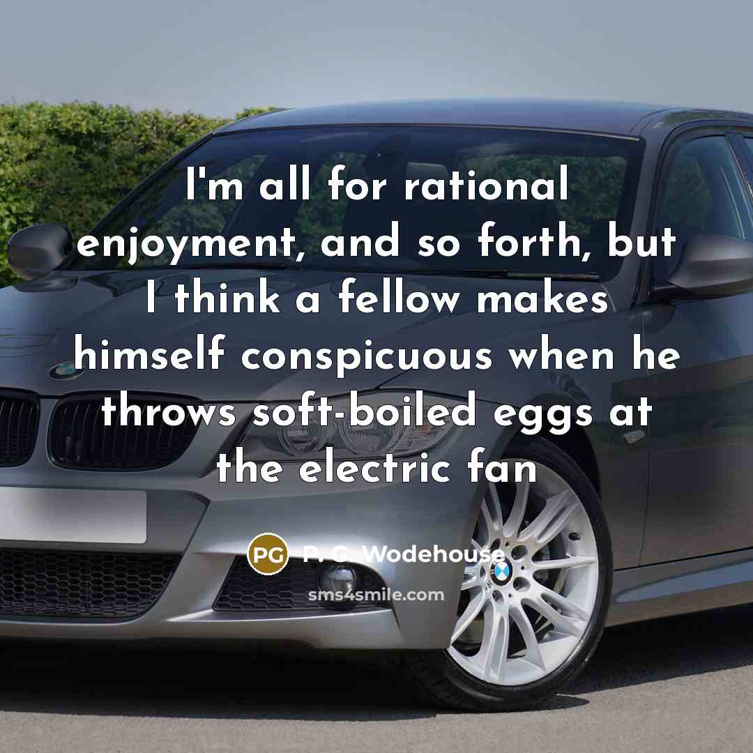 “I'm all for rational enjoyment, and so forth, but I…” quote by P. G. Wodehouse
