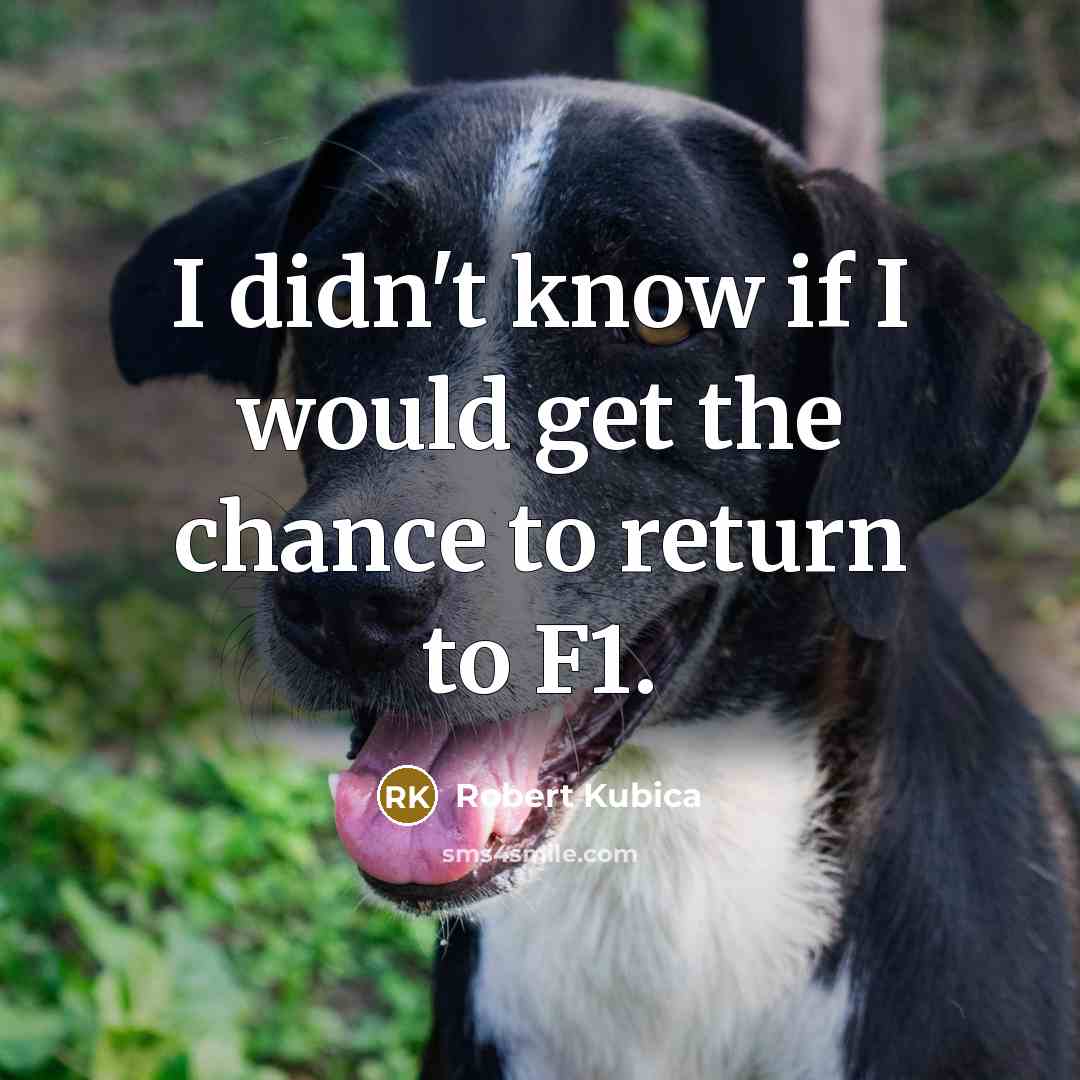 “I didn't know if I would get the chance to…” quote by Robert Kubica
