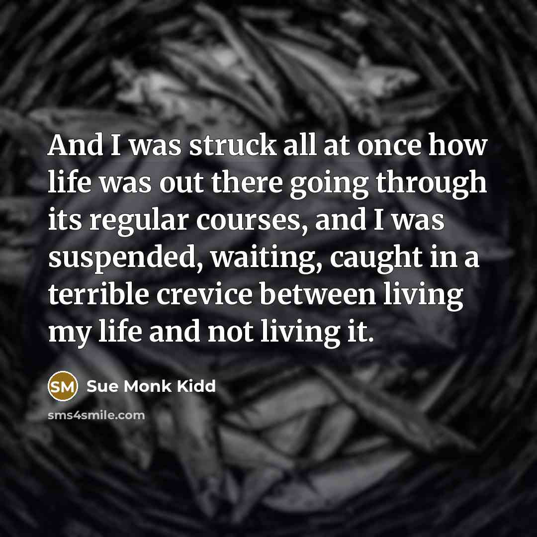 “And I was struck all at once how life was…” quote by Sue Monk Kidd