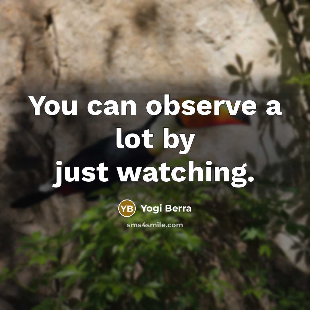 “You can observe a lot by just watching.…” quote by Yogi Berra