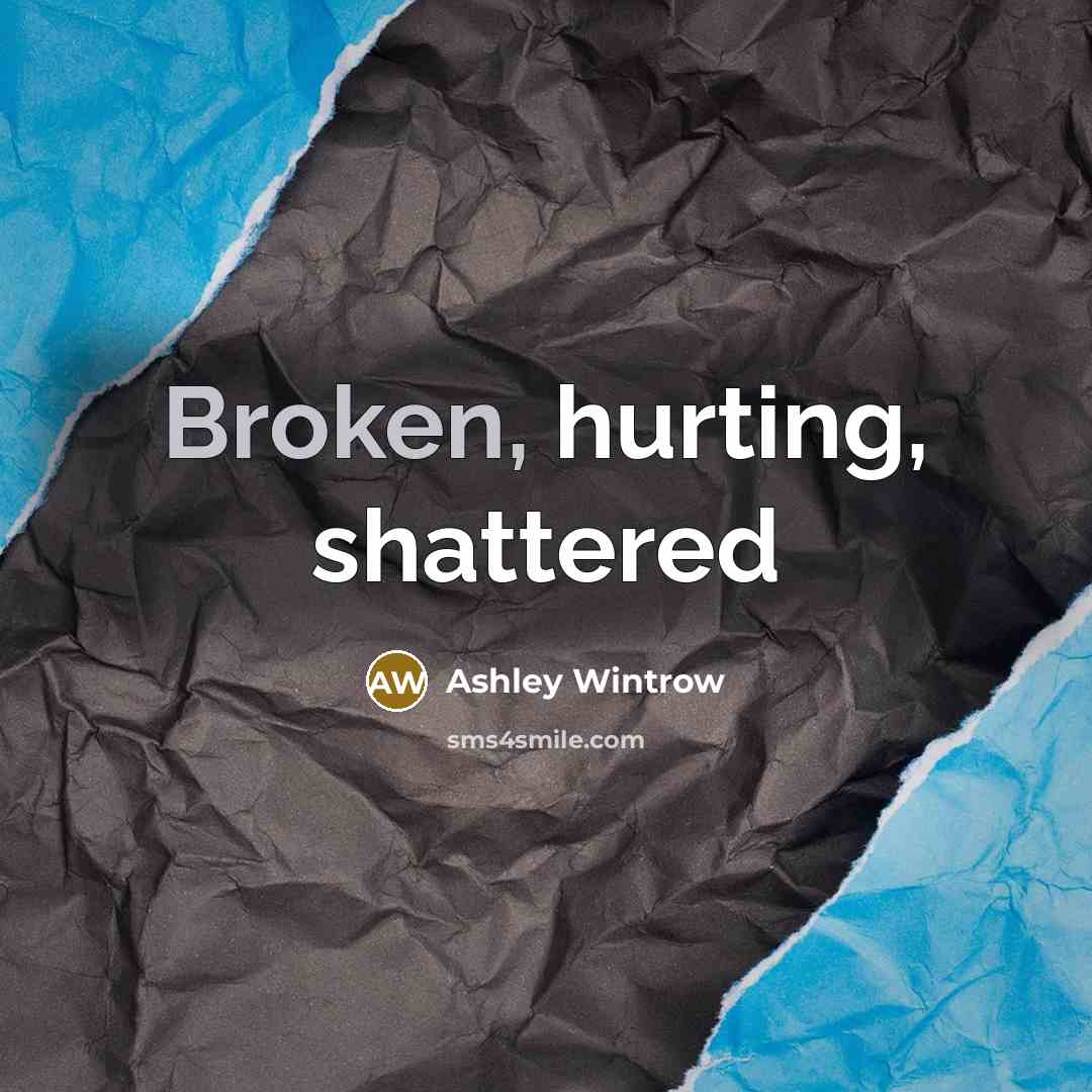 “Broken, hurting, shattered…” quote by Ashley Wintrow