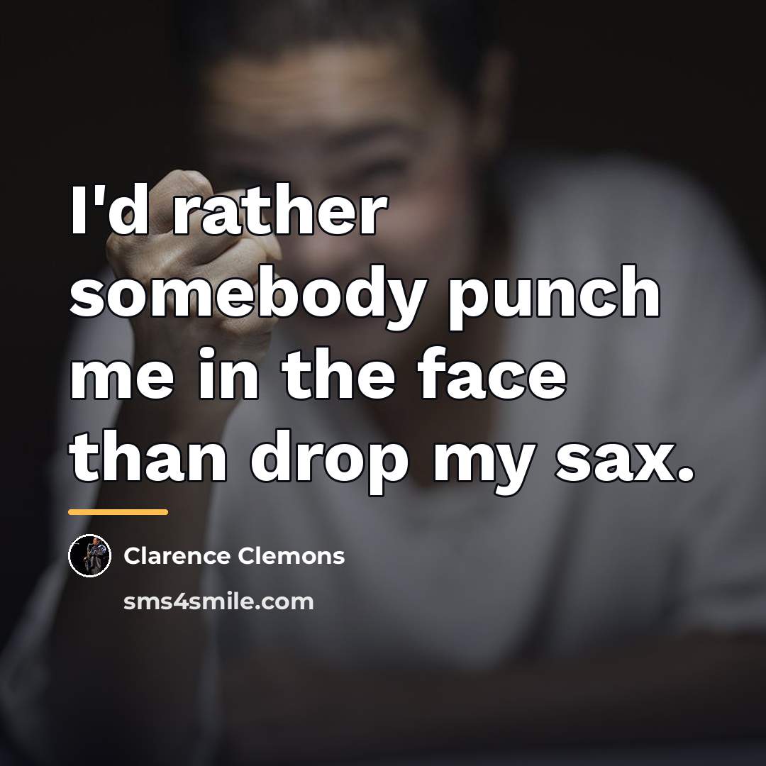 “I'd rather somebody punch me in the face than drop…” quote by Clarence Clemons