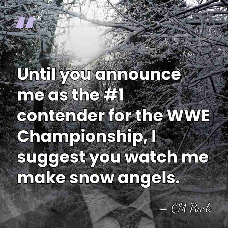 Until you announce me as the #1 contender for the WWE Championship,&hellip; - CM Punk