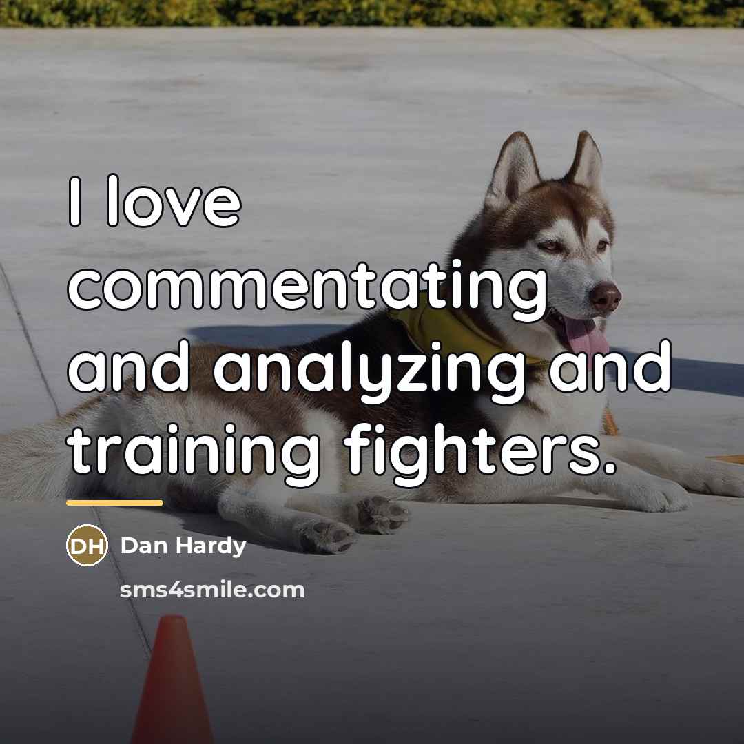 “I love commentating and analyzing and training fighters.…” quote by Dan Hardy