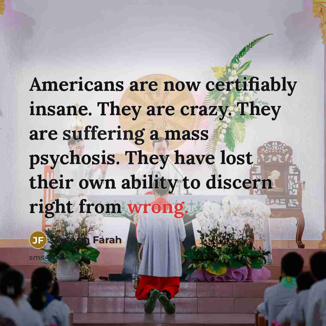 “Americans are now certifiably insane. They are crazy. They are…” quote by Joseph Farah