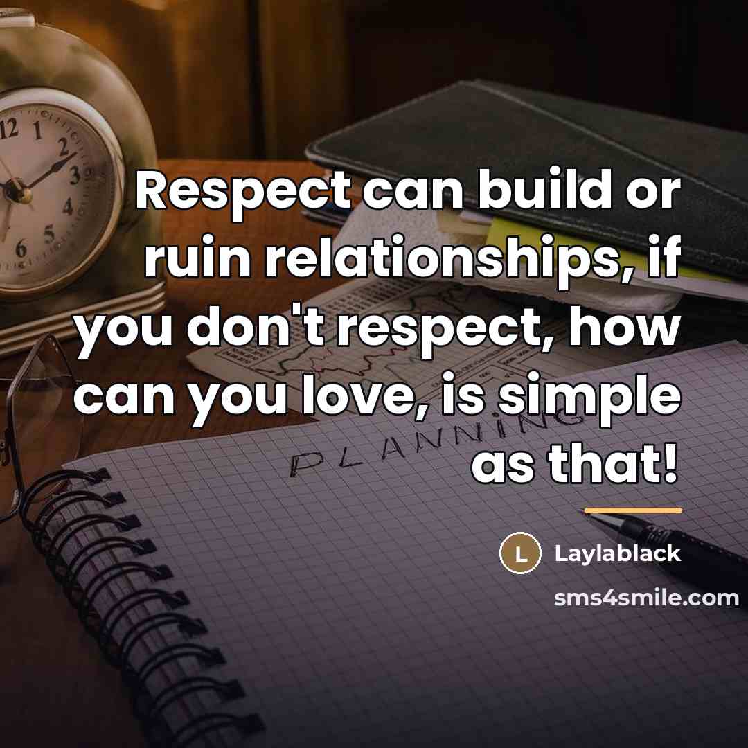 “Respect can build or ruin relationships, if you don't respect,…” quote by Laylablack