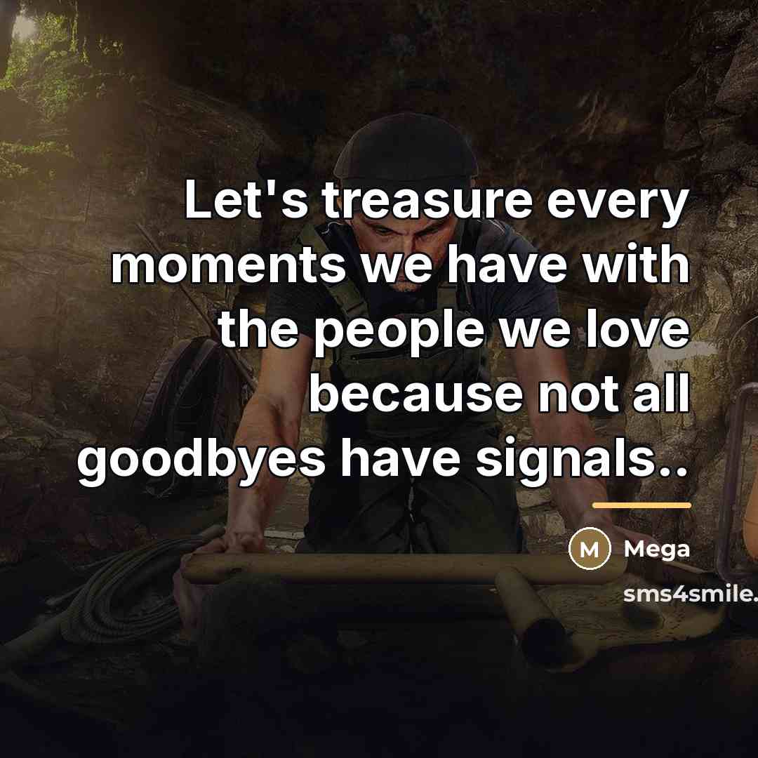 “Let's treasure every moments we have with the people we…” quote by Mega