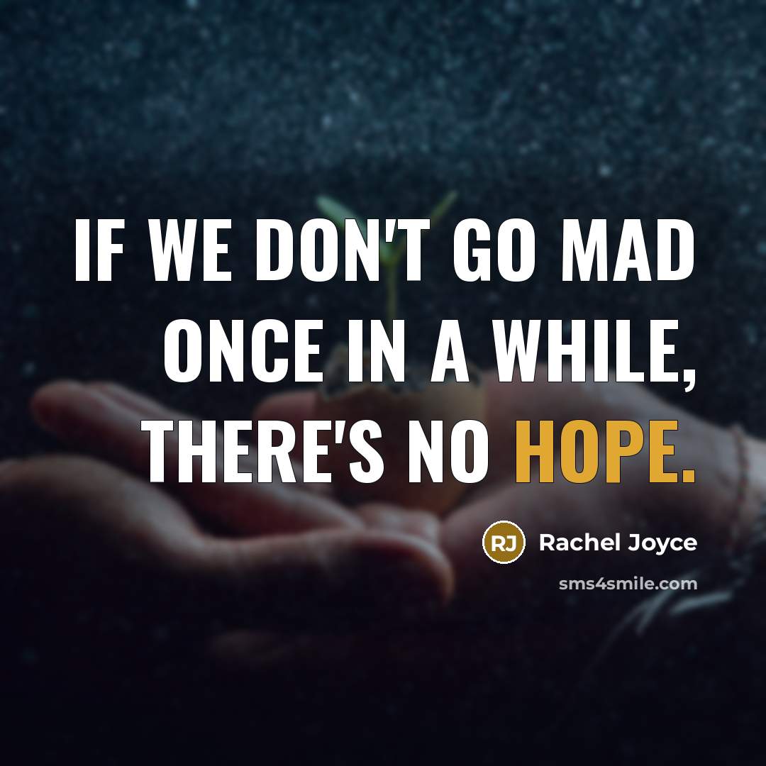 “If we don't go mad once in a while, there's…” quote by Rachel Joyce