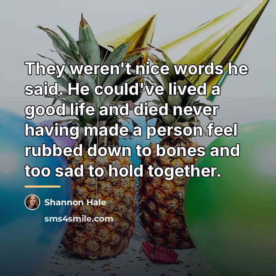 “They weren't nice words he said. He could've lived a…” quote by Shannon Hale