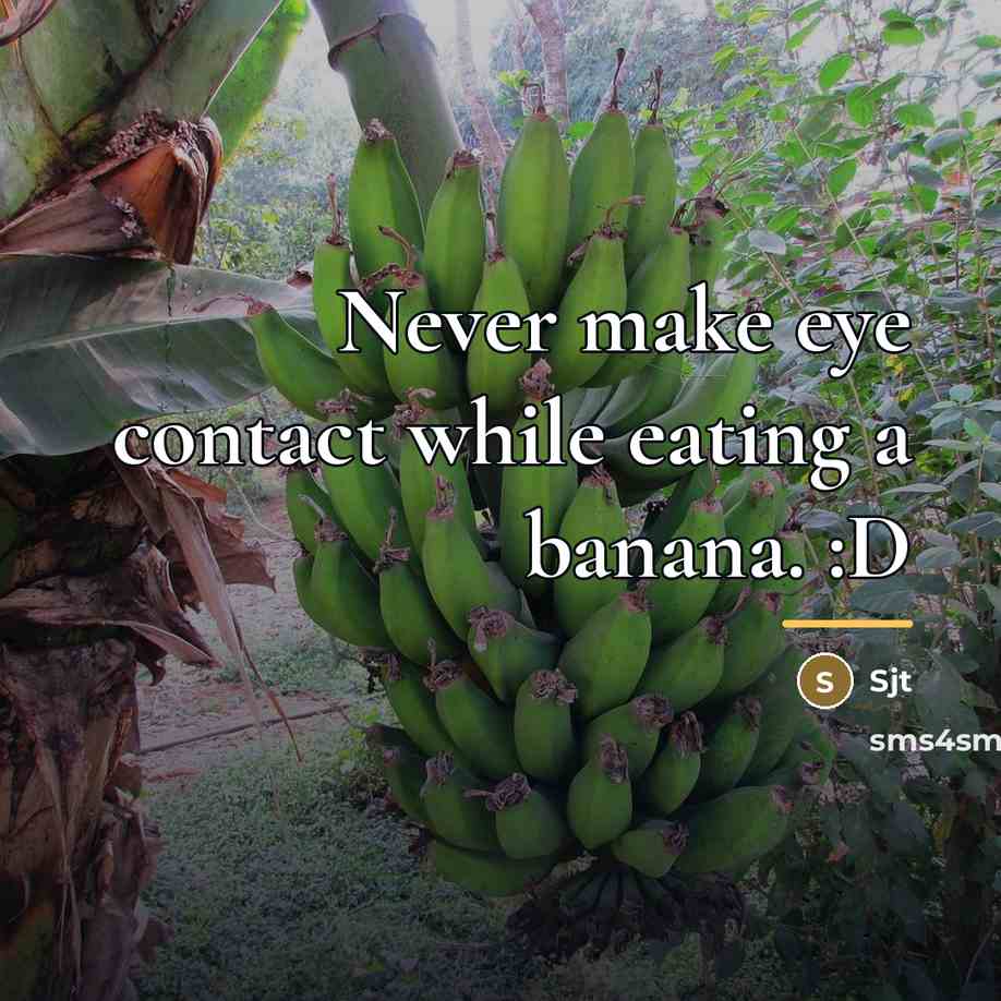 “Never make eye contact while eating a banana. :D…” quote by Anonymous